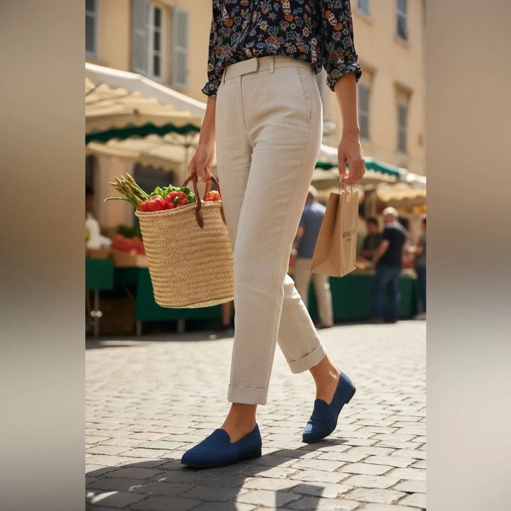 Bottega Veneta Navy Suede Loafers, Made in Italy, Size 6.5 - Picture 2 of 8
